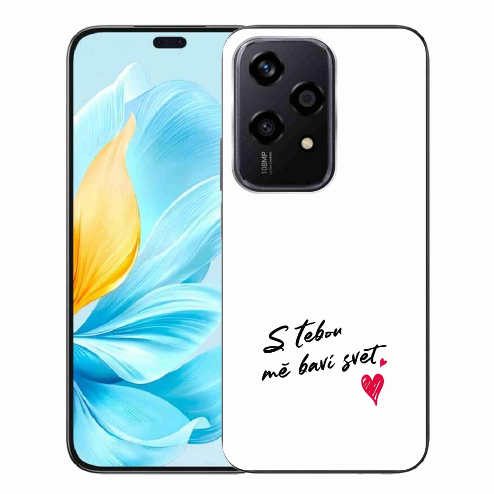 Gelový kryt mmCase na Honor 200 Lite 5G - zamilovaný text 1 bílé pozadí
