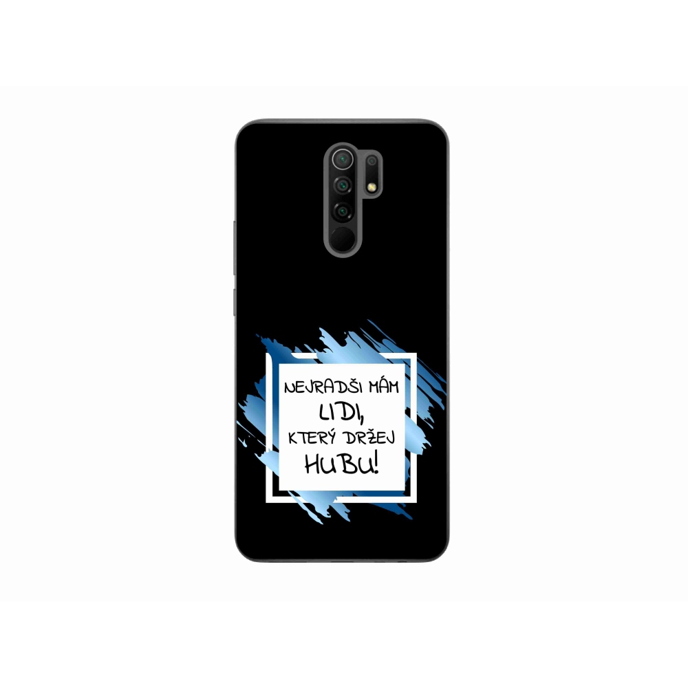 Gelový kryt mmCase na Xiaomi Redmi 9 - vtipný text 7 bíločerné pozadí