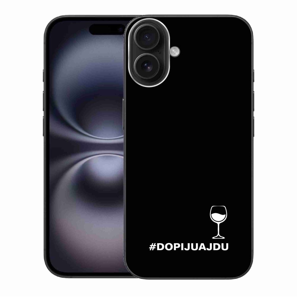 Gelový kryt mmCase na iPhone 16 Plus - vinný motiv černé pozadí