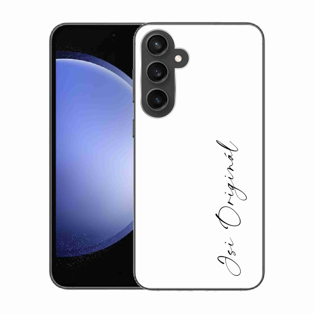 Gelový kryt mmCase na Samsung Galaxy S23 FE - jsi originál bílé pozadí