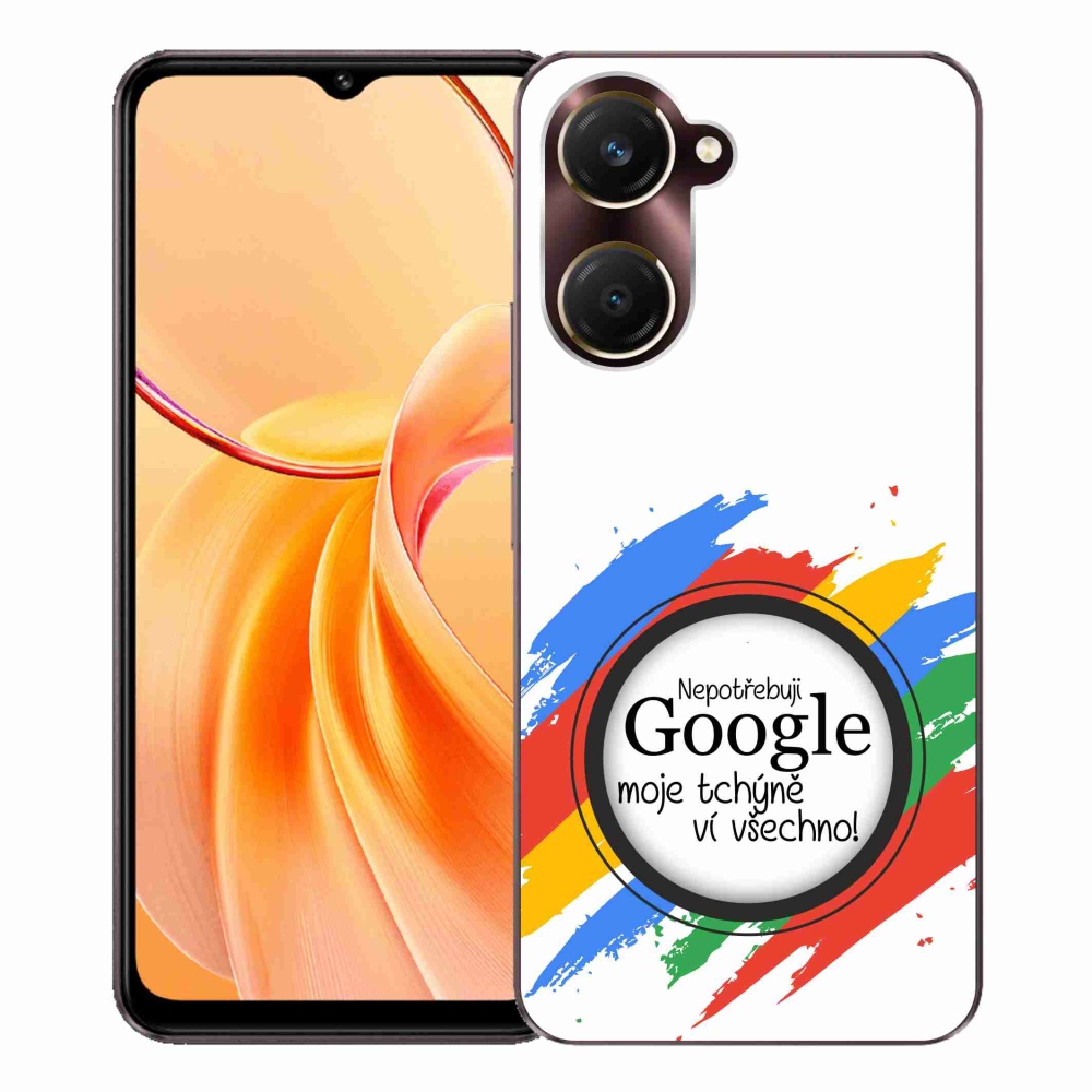 Gelový kryt mmCase na Vivo Y28s 5G - tchýně ví všechno bílé pozadí