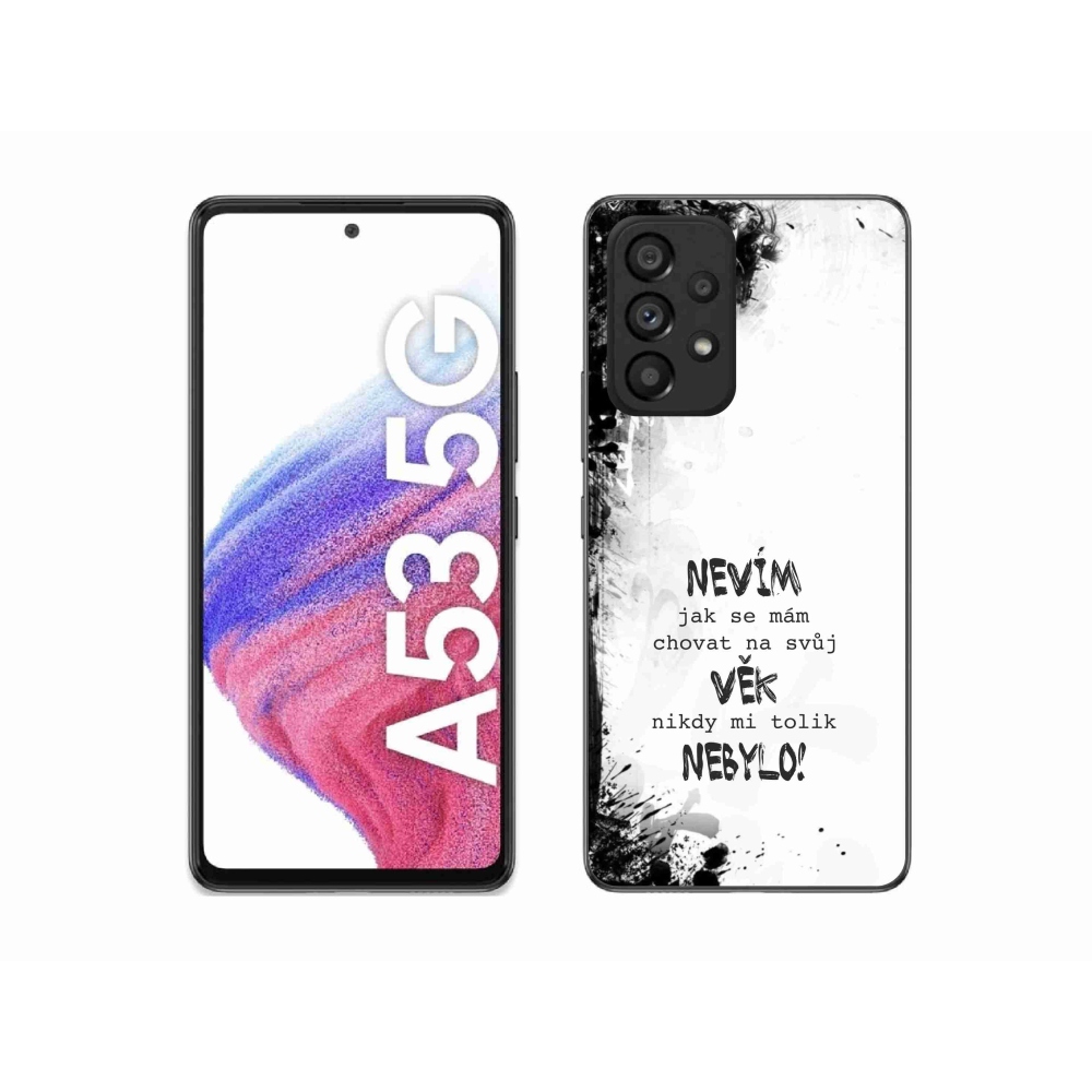 Gelový kryt mmCase na Samsung Galaxy A53 5G - vtipný text 14 bílé pozadí