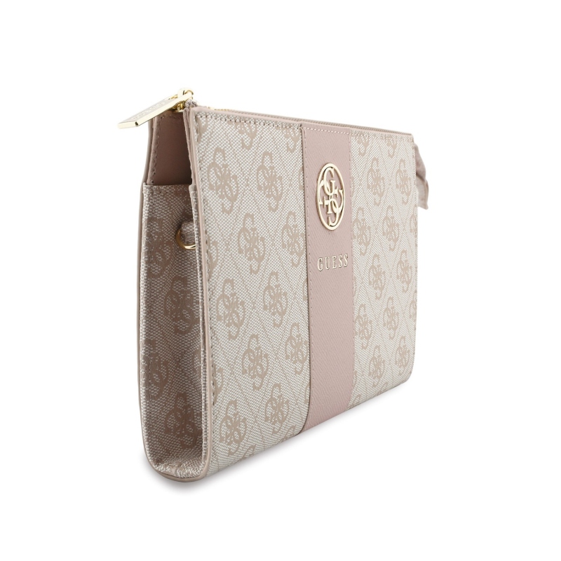 Guess PU 4G Stripe Metal Logo Kabelka na Telefon Pink