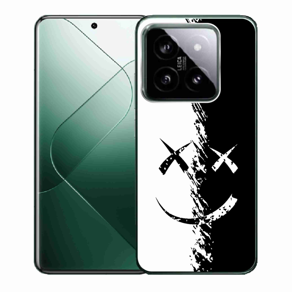 Gelový kryt mmCase na Xiaomi 14 - černobílý smajlík