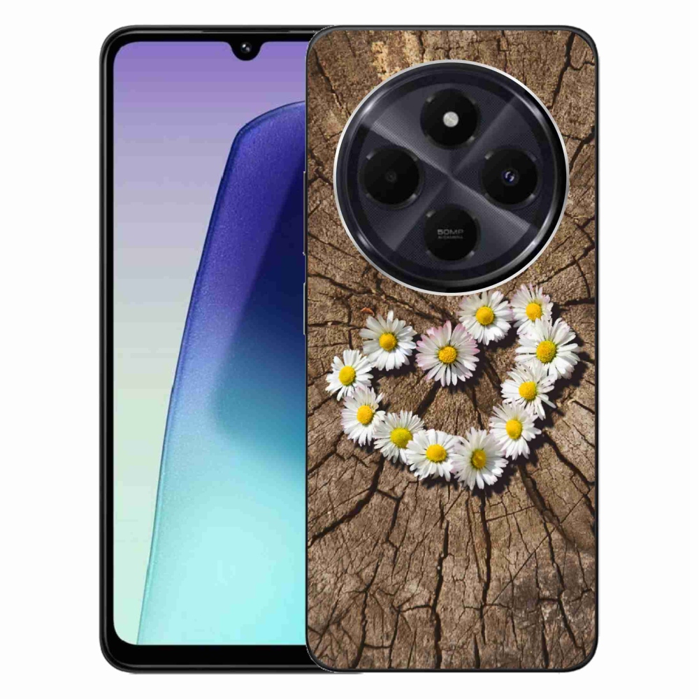 Gelový kryt mmCase na Xiaomi Redmi 14C/Poco C75 - srdce z kopretin