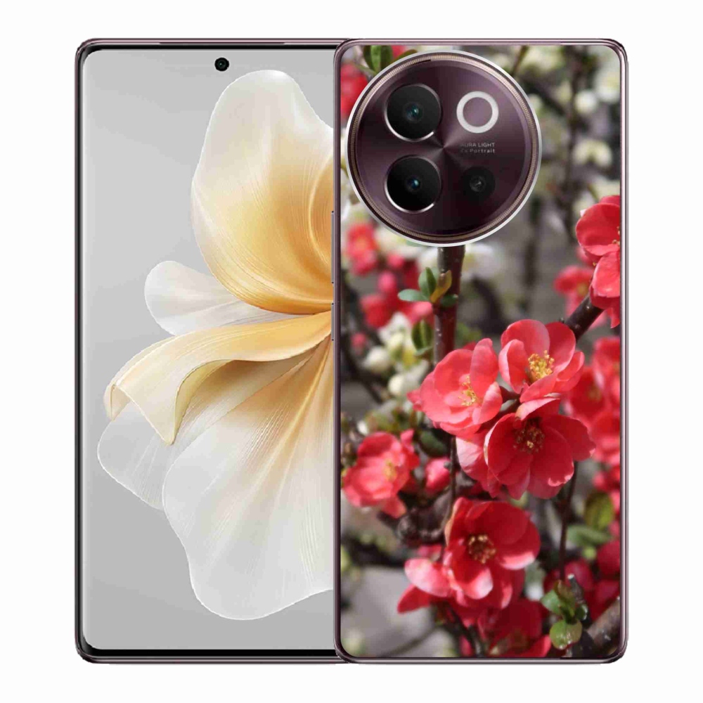 Gelový kryt mmCase na Vivo V40 Lite 5G - červené květy