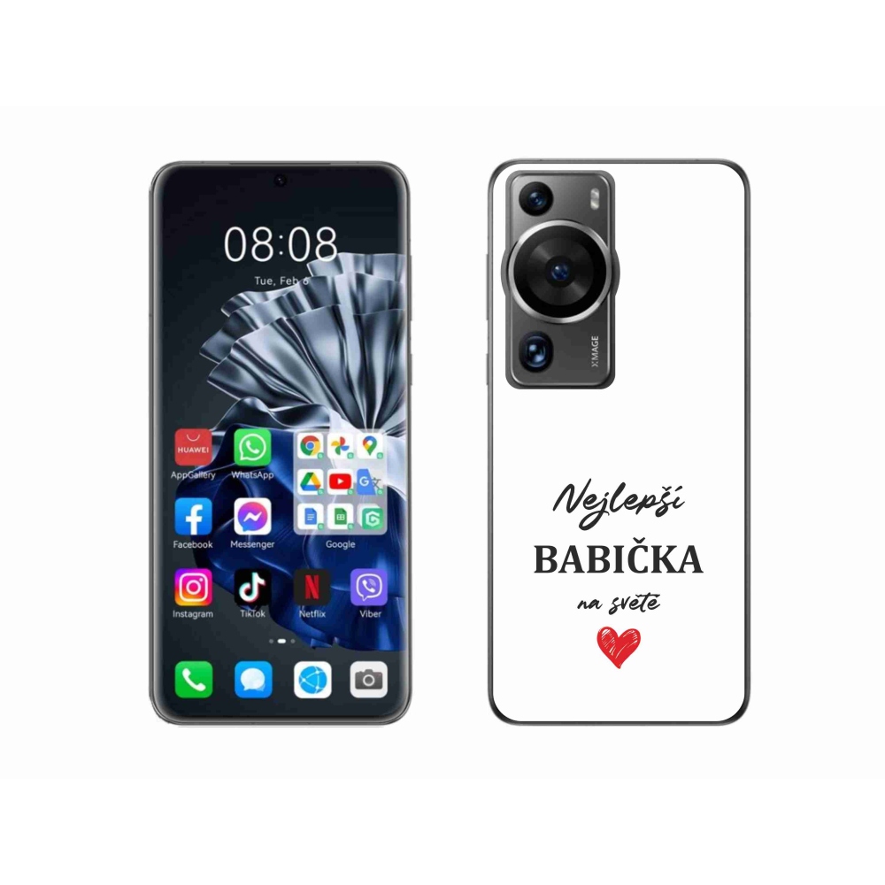 Gelový kryt mmCase na Huawei P60 Pro - nejlepší babička 1 bílé pozadí