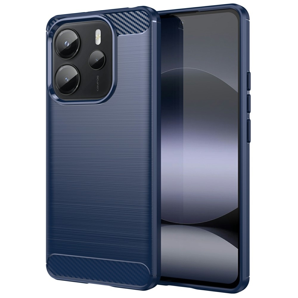 Carbon odolný gelový obal na Xiaomi Redmi Note 14 - modrý