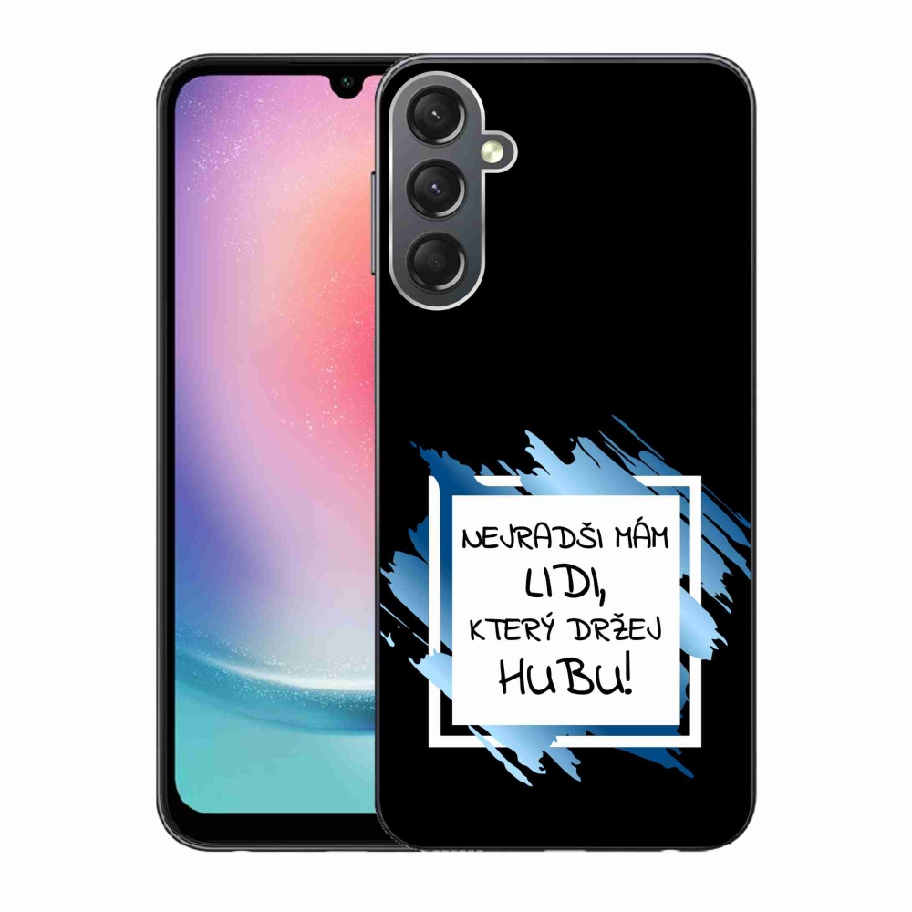 Gelový kryt mmCase na Samsung Galaxy A24 - vtipný text 7 bíločerné pozadí
