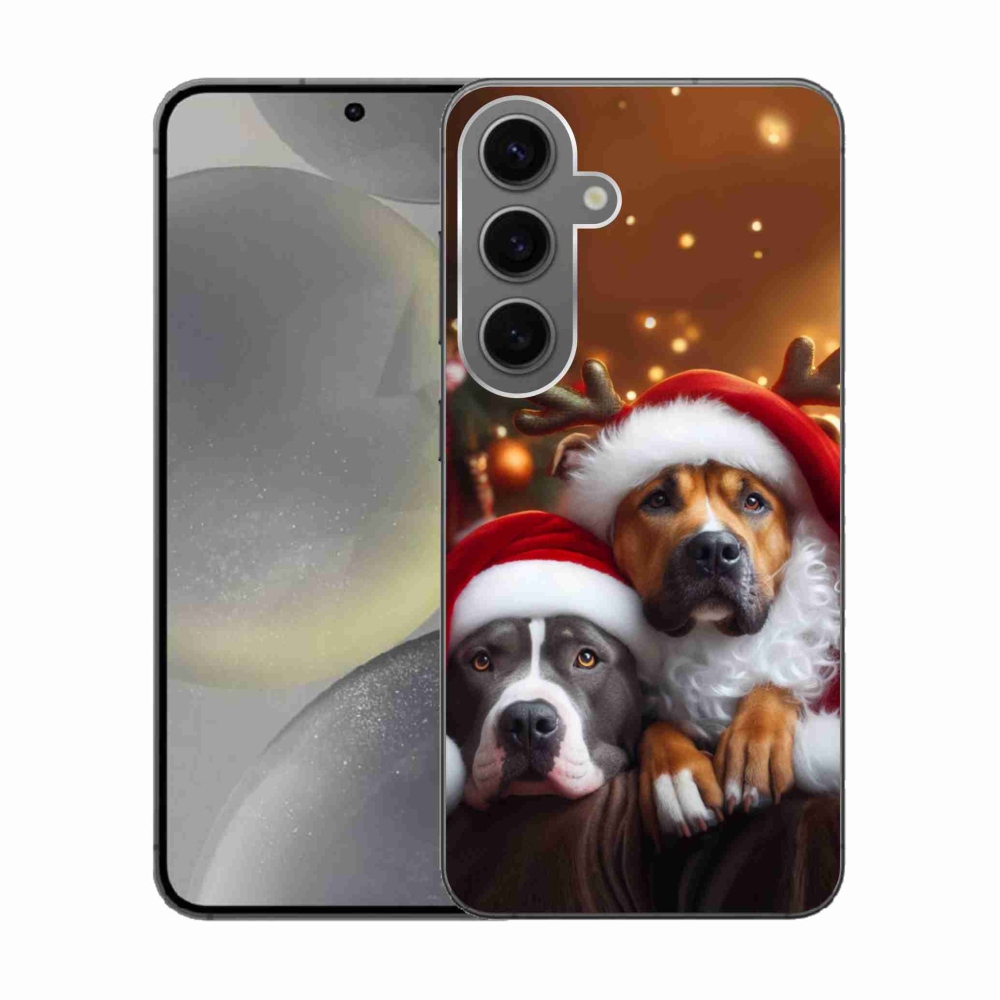 Gelový kryt mmCase na Samsung Galaxy S24 - vánoční psi