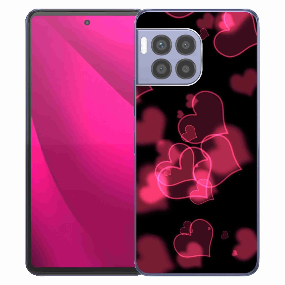 Gelový kryt mmCase na T-Mobile T Phone 2 Pro - červená srdíčka