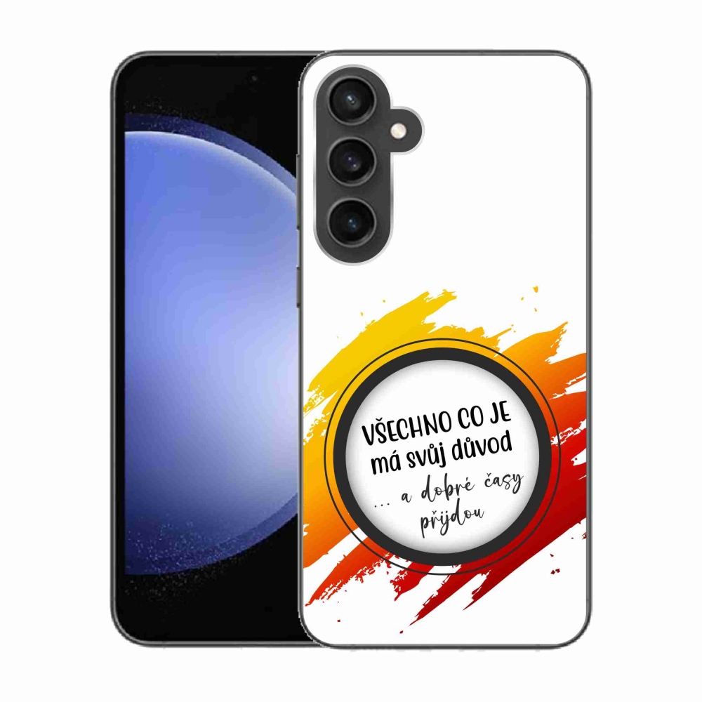 Gelový kryt mmCase na Samsung Galaxy S23 FE - citát 3 bílé pozadí