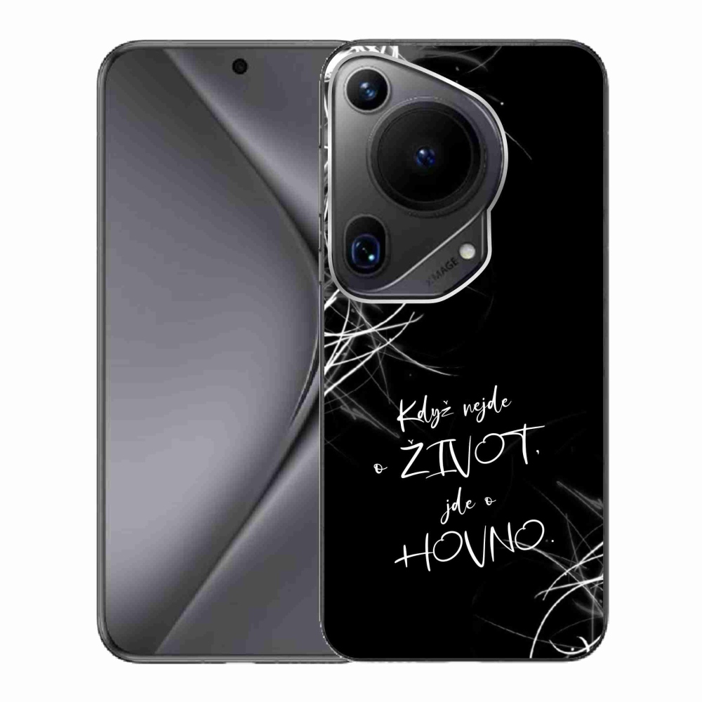 Gelový kryt mmCase na Huawei Pura 70 Ultra - vtipný text 16 černé pozadí
