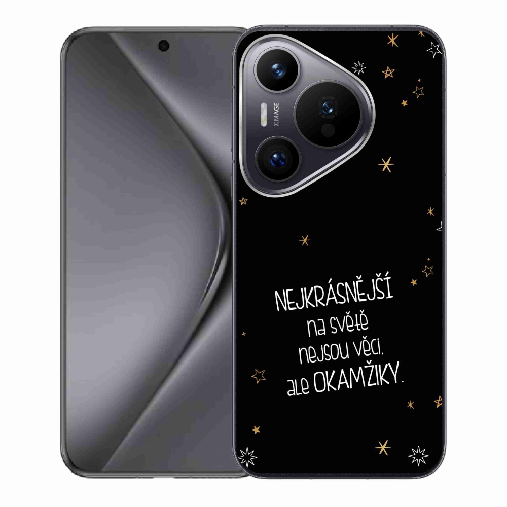 Gelový kryt mmCase na Huawei Pura 70 - citát 4 černé pozadí