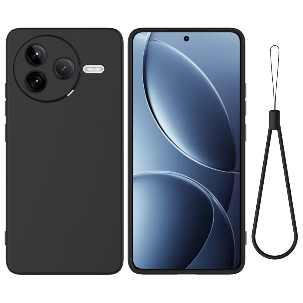 Matný silikonový obal na Xiaomi Poco F7 Pro - černý