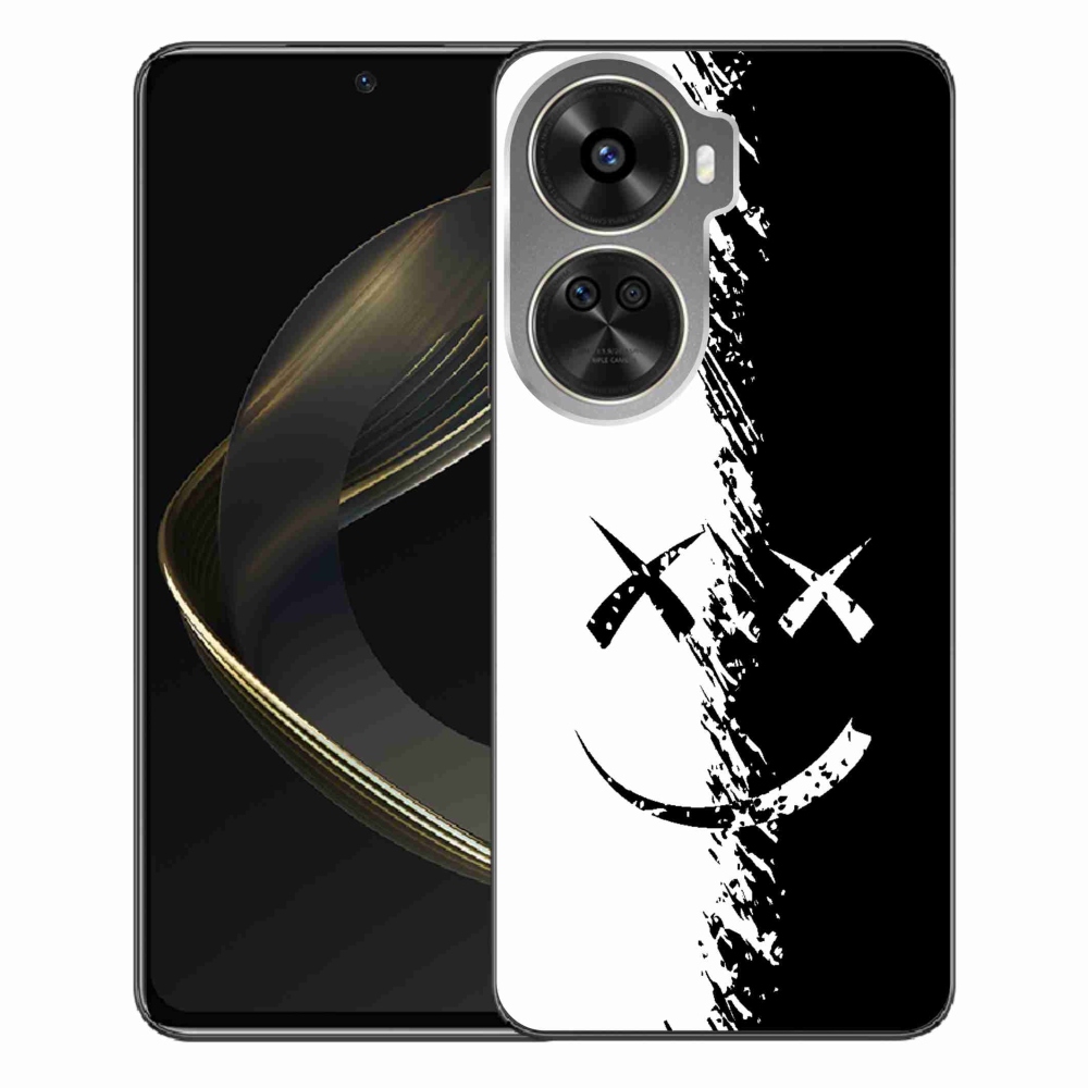 Gelový kryt mmCase na Huawei Nova 12 SE - černobílý smajlík