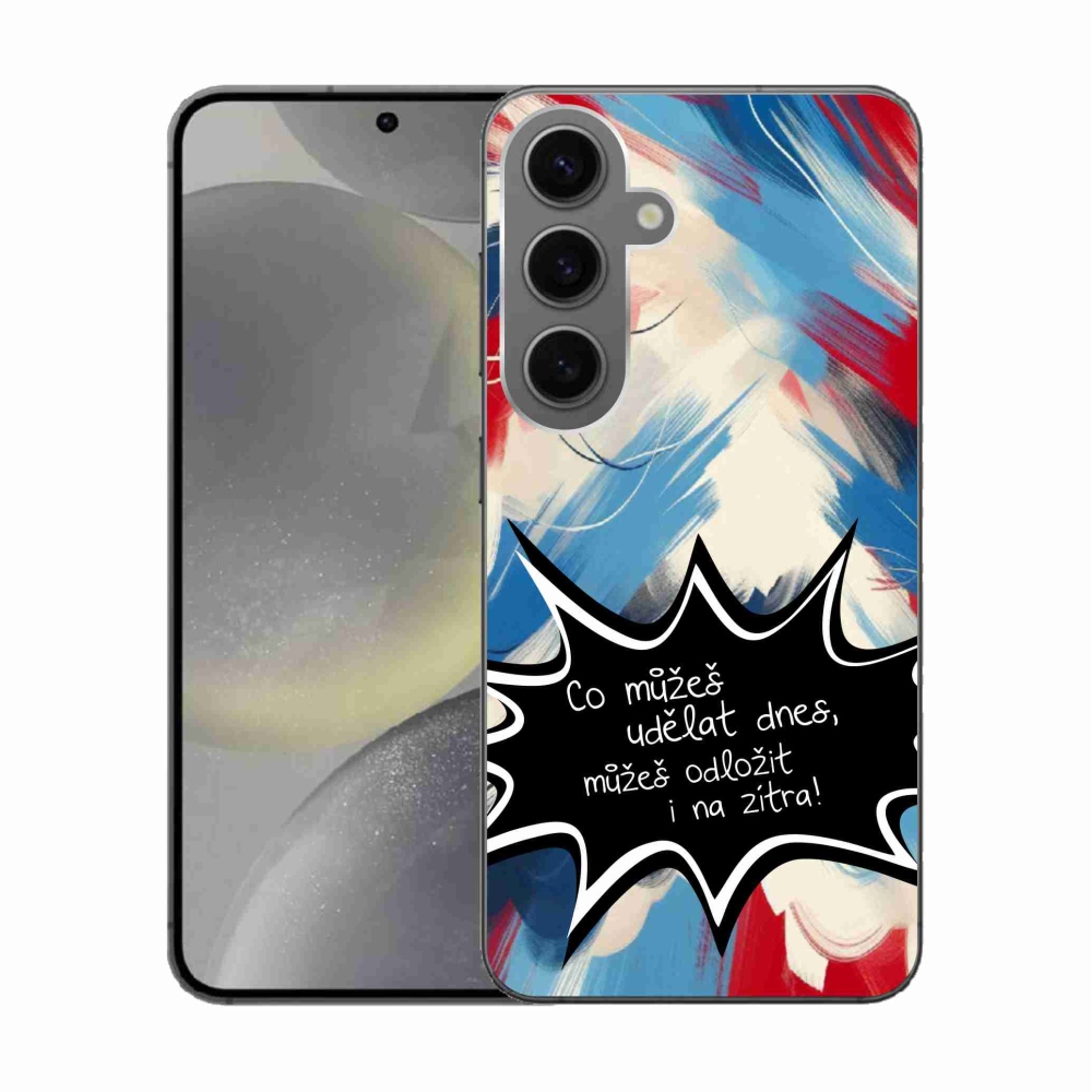 Gelový kryt mmCase na Samsung Galaxy S24 - vtipný text 9 černé pozadí