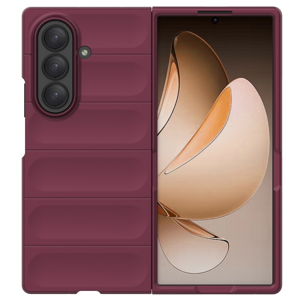 Rugg odolný gelový obal na Samsung Galaxy Z Fold7 5G - vínový