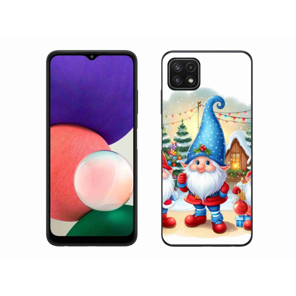 Gelový kryt mmCase na Samsung Galaxy A22 5G - vánoční skřítci