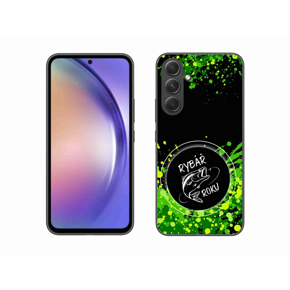 Gelový kryt mmCase na Samsung Galaxy A54 5G - rybář roku černé pozadí