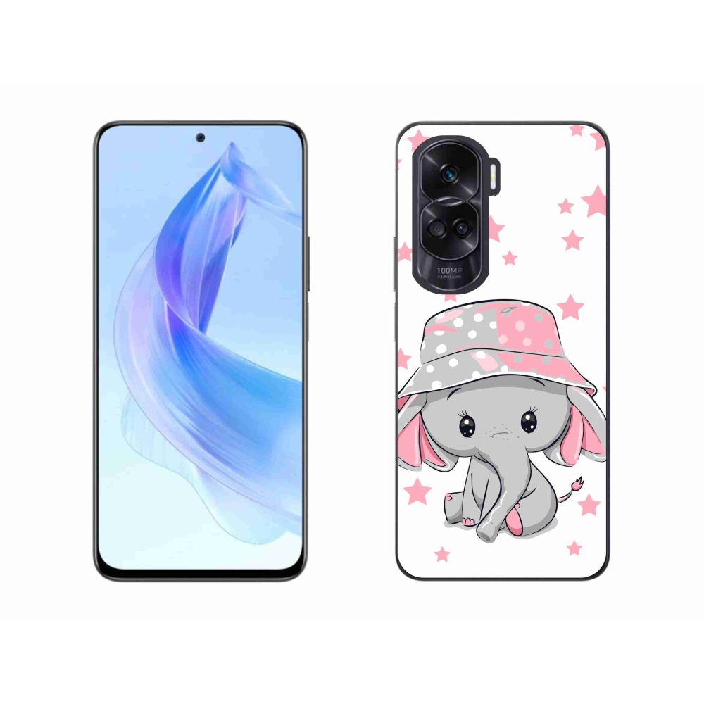 Gelový kryt mmCase na Honor 90 Lite - růžový slon