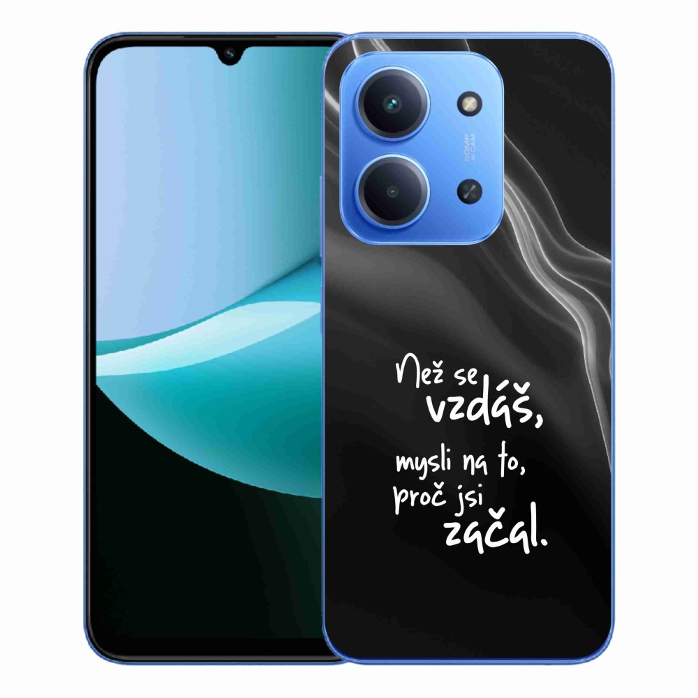 Gelový kryt mmCase na Xiaomi Redmi 15C 4G/5G (173mm) - citát 2 černé pozadí