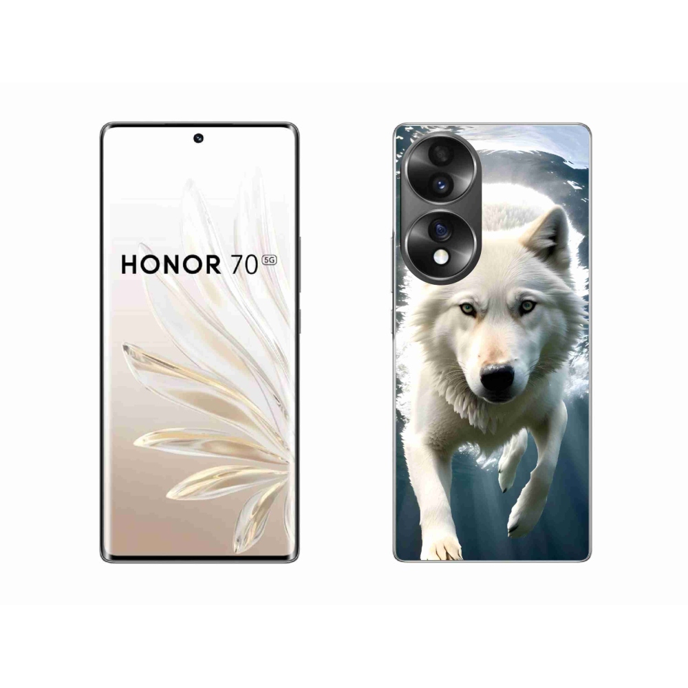 Gelový kryt mmCase na Honor 70 - bílý vlk