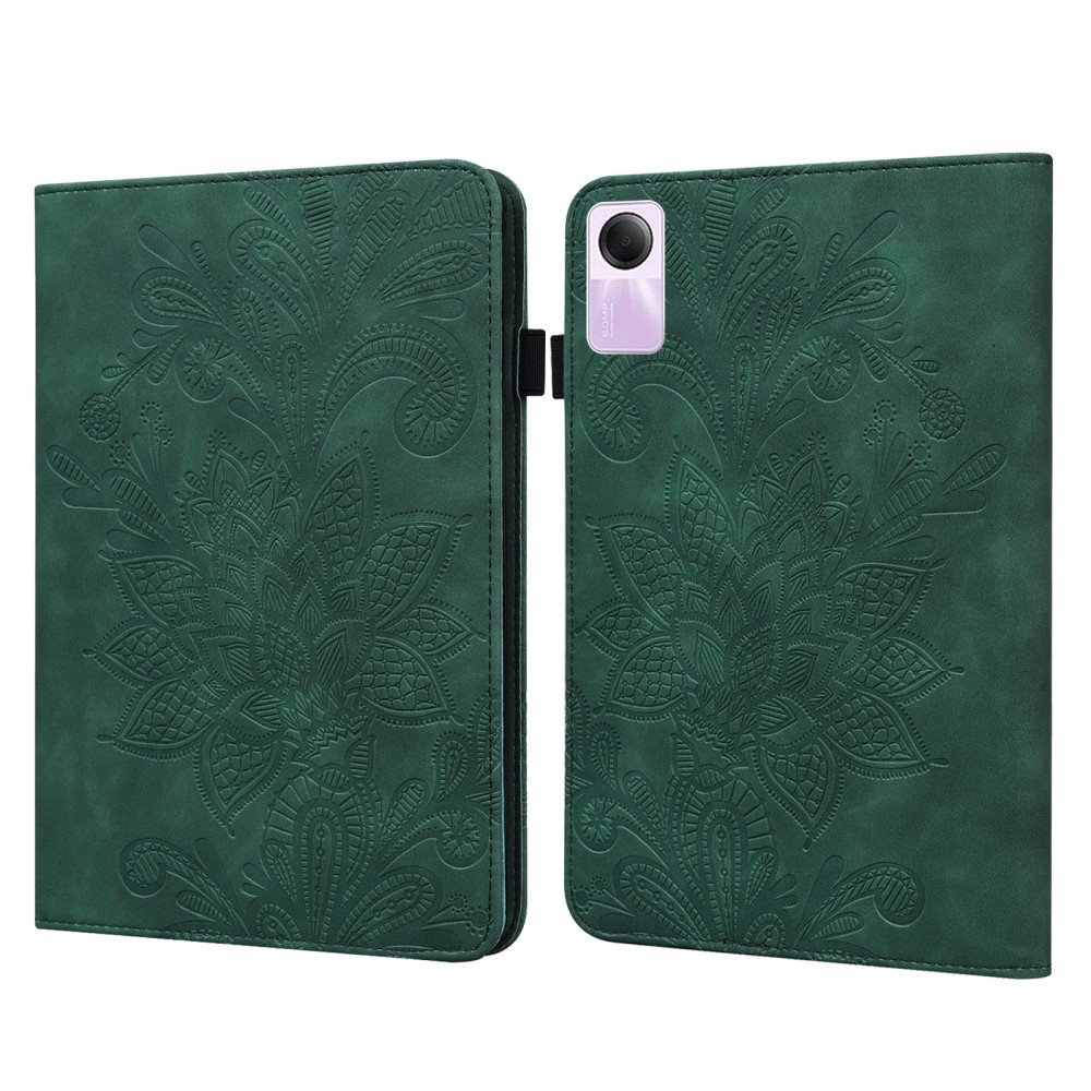 Flower zavírací pouzdro na Xiaomi Redmi Pad SE - zelené