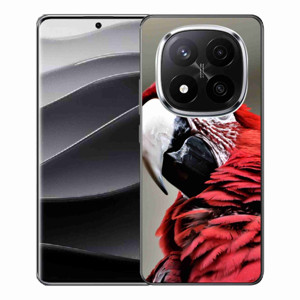 Gelový kryt mmCase na Xiaomi Redmi Note 14 Pro+ 5G - papoušek ara červený