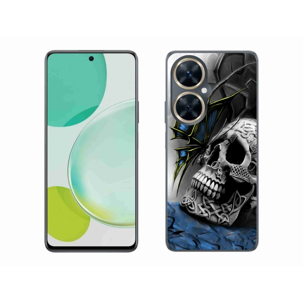 Gelový kryt mmCase na Huawei Nova 11i - motýl a lebka