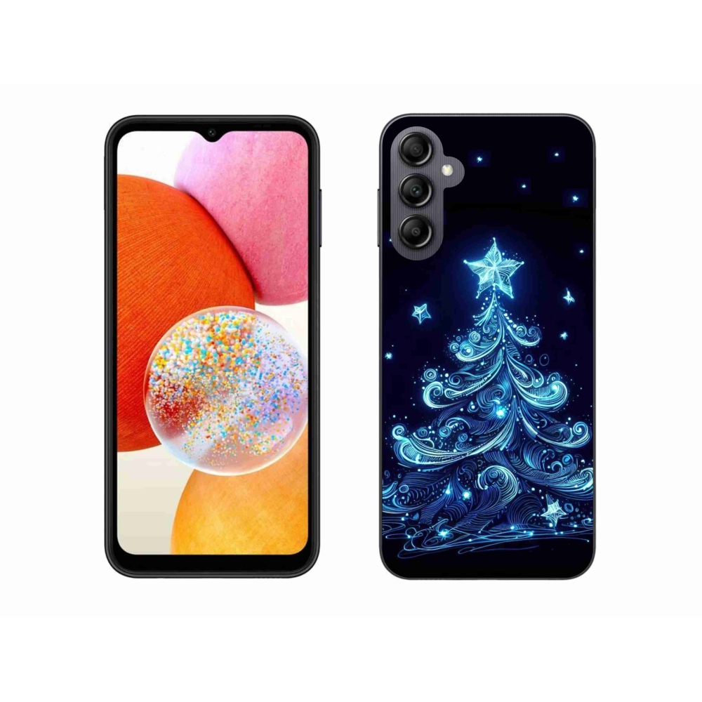 Gelový kryt mmCase na Samsung Galaxy A14 4G/5G - neonový vánoční stromek 4