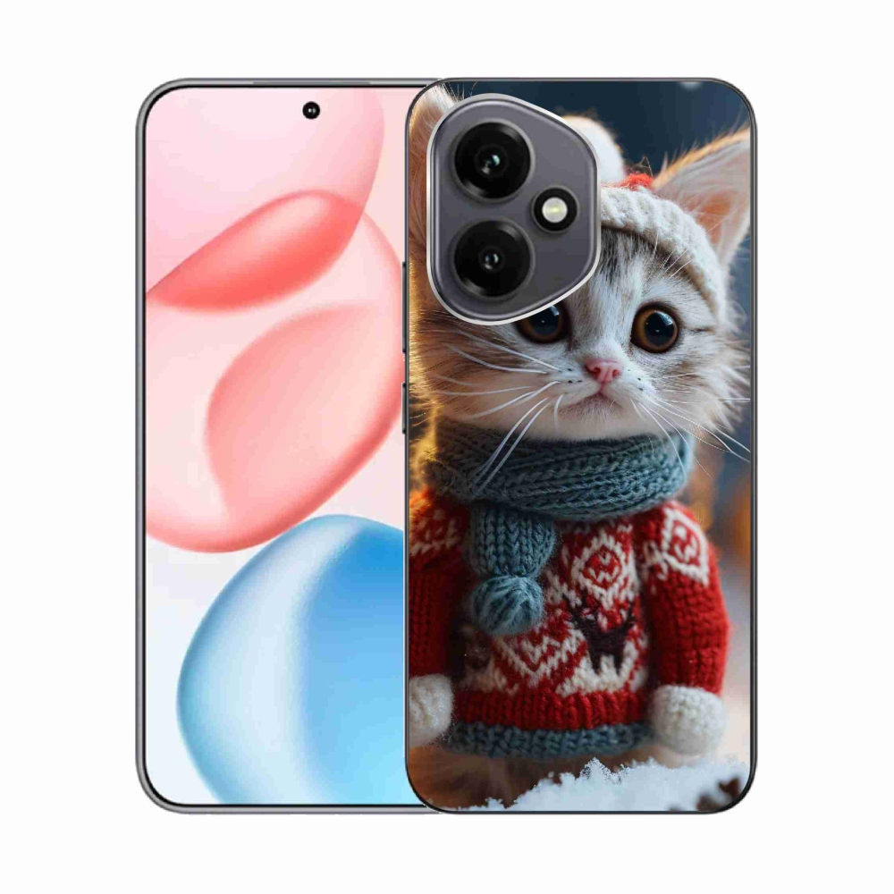 Gelový kryt mmCase na Honor 400 - kotě ve svetru