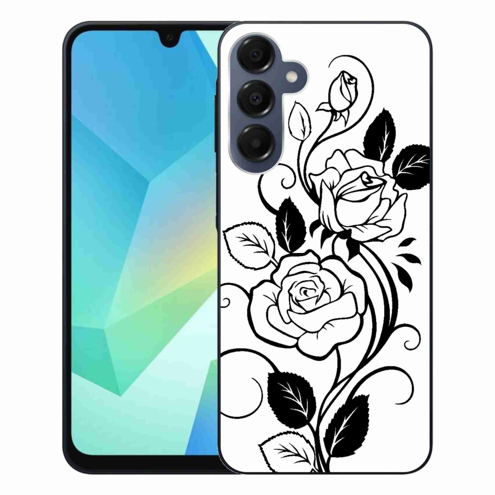 Gelový kryt mmCase na Samsung Galaxy A16 4G/5G - černobílá růže