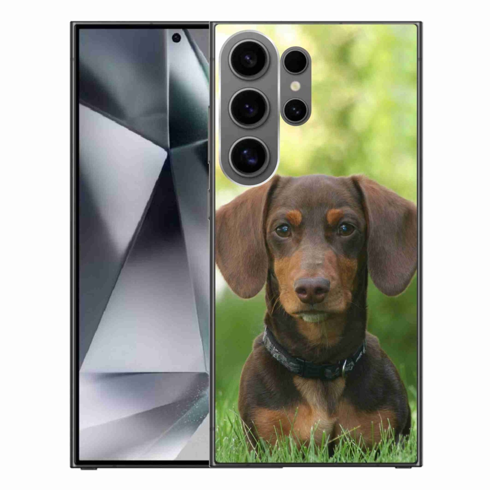 Gelový obal mmCase na Samsung Galaxy S24 Ultra - hnědý jezevčík