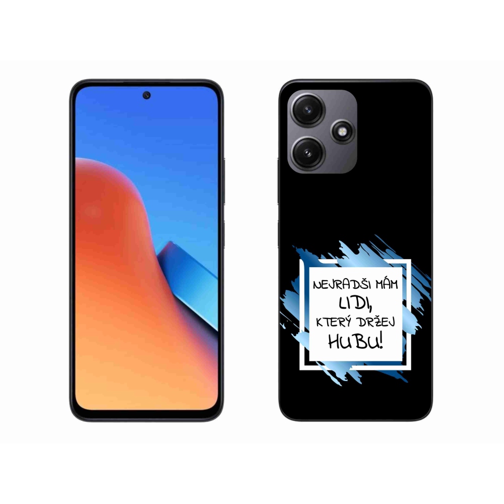 Gelový kryt mmCase na Xiaomi Redmi 12 5G - vtipný text 7 bíločerné pozadí