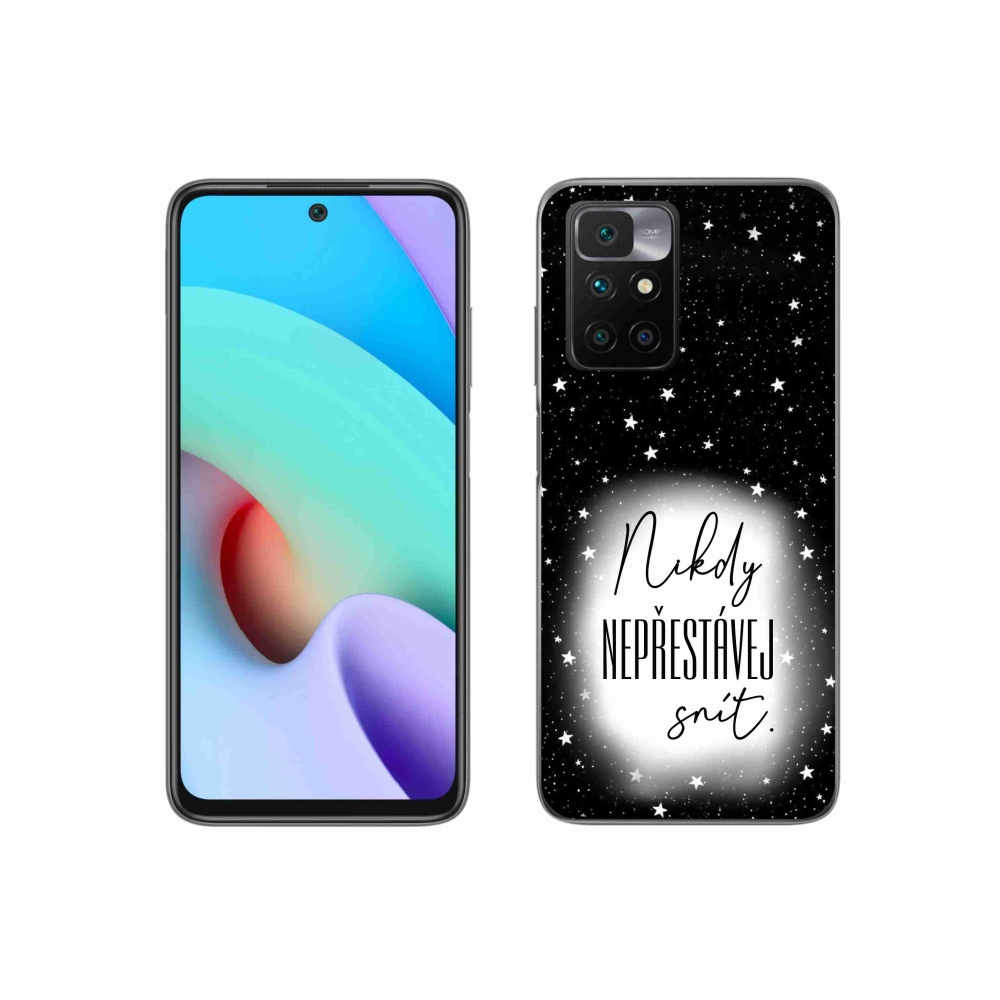 Gelový kryt mmCase na Xiaomi Redmi 10/Redmi 10 (2022) - citát 1 bíločerné pozadí