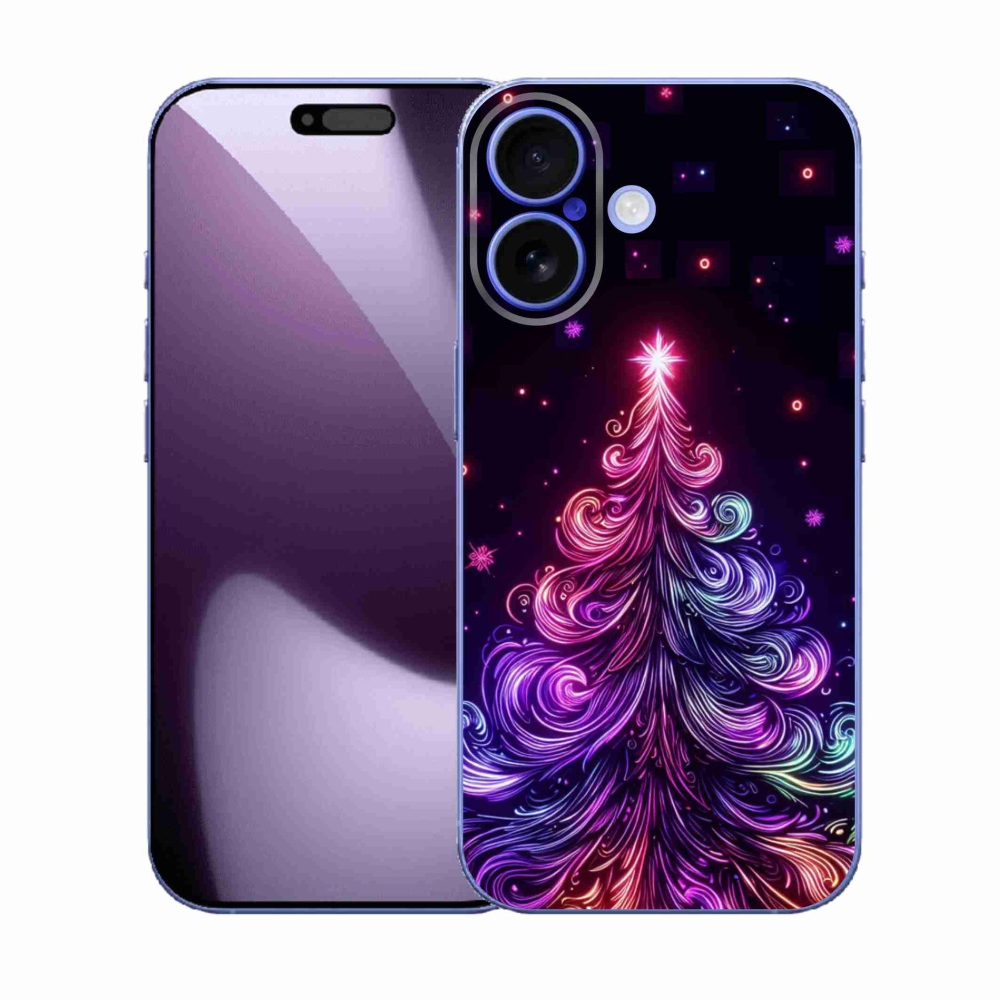 Gelový kryt mmCase na iPhone 17 - neonový vánoční stromek 1