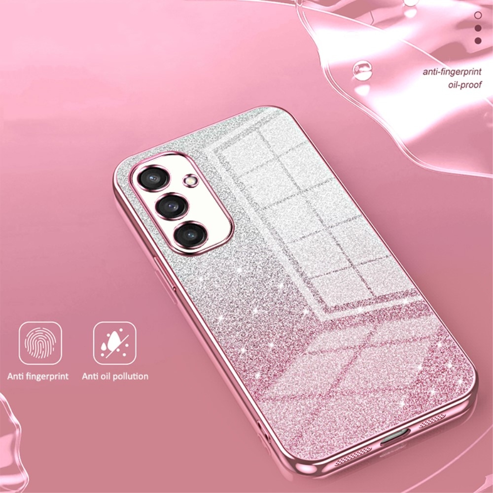 Cut gelový třpytivý obal na Samsung Galaxy S24+ - růžový