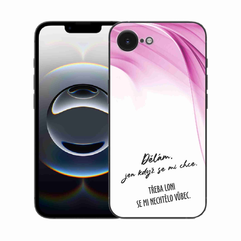 Gelový kryt mmCase na iPhone 16e - vtipný text 12 bílé pozadí