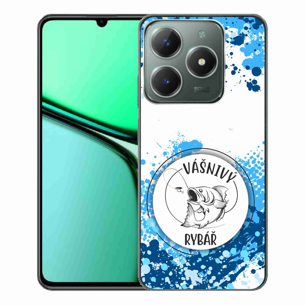 Gelový kryt mmCase na Realme C61 - vášnivý rybář bílé pozadí