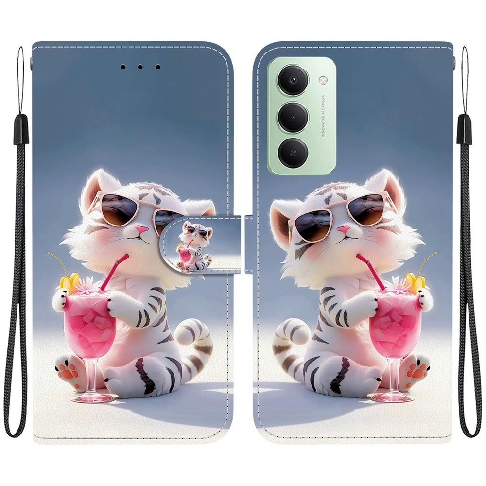 Versatile knížkové pouzdro na Xiaomi Redmi 15 4G (171mm) - bílý tygřík