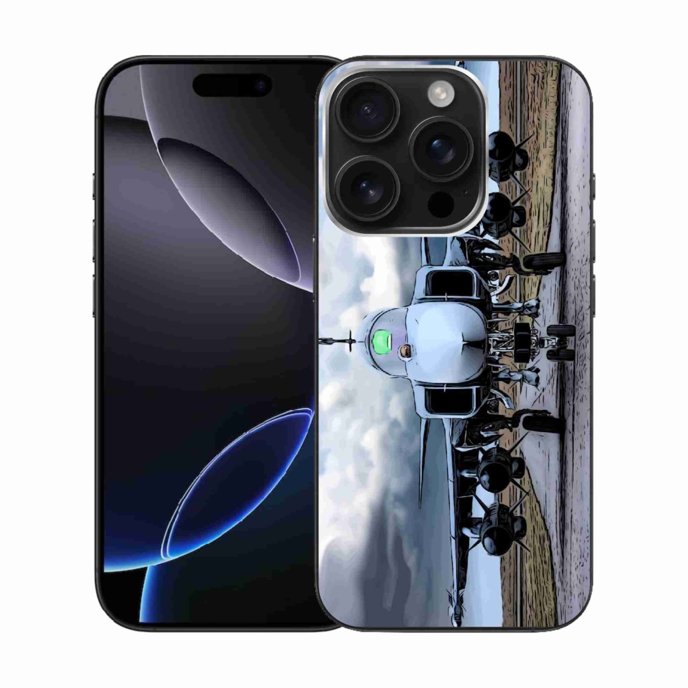 Gelový kryt mmCase na iPhone 16 Pro - vojenské letadlo