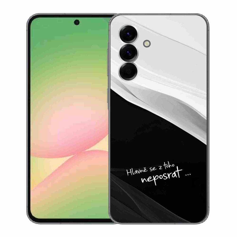Gelový kryt mmCase na Samsung Galaxy A56 5G - vtipný text 13 černobílé pozadí