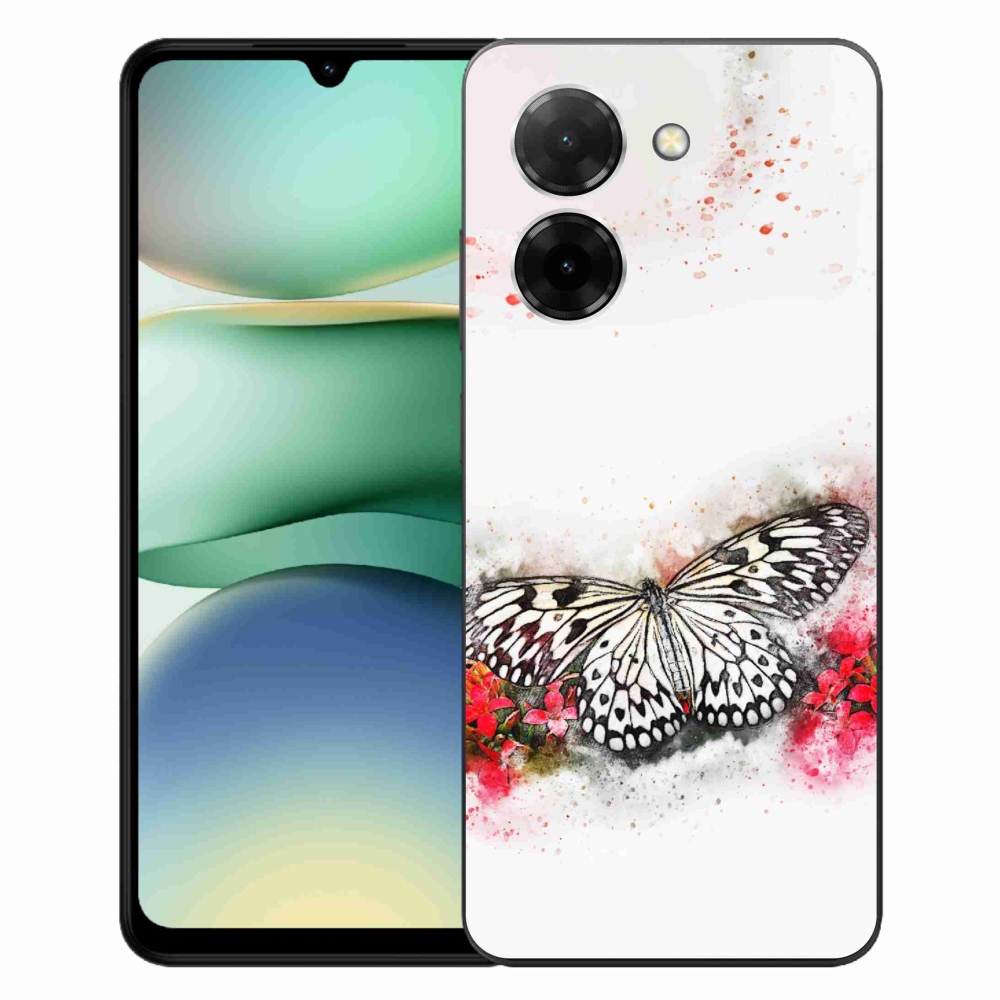 Gelový kryt mmCase na Xiaomi Redmi A5 (171.7x77.8x8.3mm) - černobílý motýl