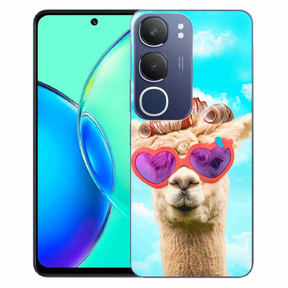 Gelový kryt mmCase na Vivo Y19s - lama s brýlemi