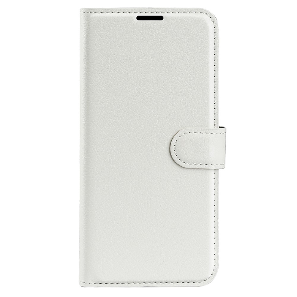 Litchi knížkové pouzdro na Samsung Galaxy S24 - bílé