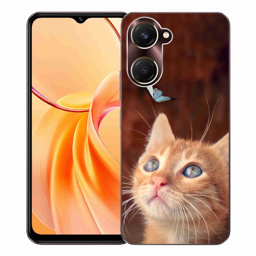 Gelový kryt mmCase na Vivo Y28s 5G - motýl a kotě