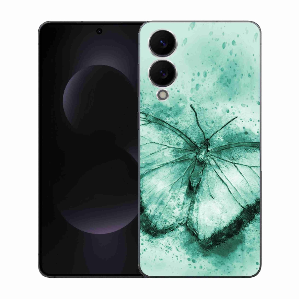Gelový kryt mmCase na Samsung Galaxy S25 Edge - zelený motýl