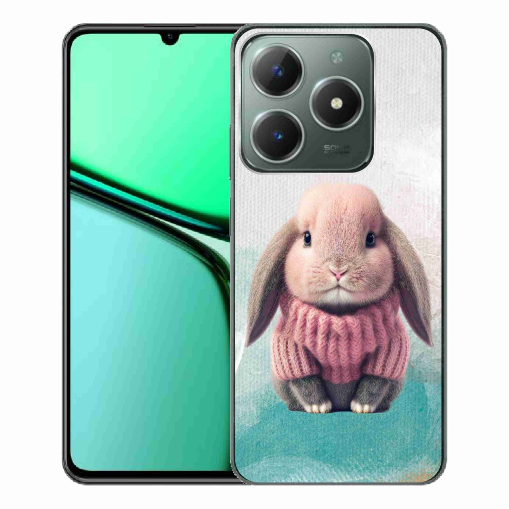 Gelový kryt mmCase na Realme C61 - králíček ve svetru