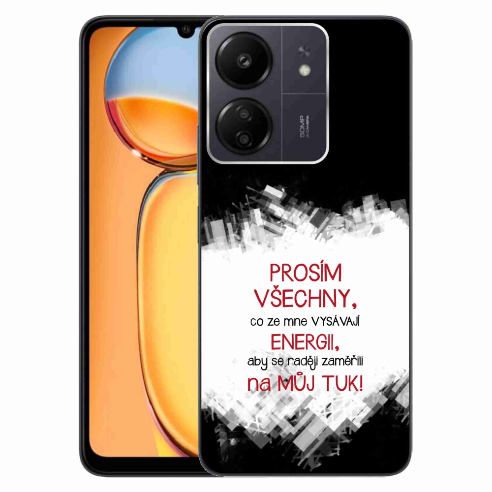 Gelový kryt mmCase na Xiaomi Poco C65/Redmi 13C - vtipný text 1 červený